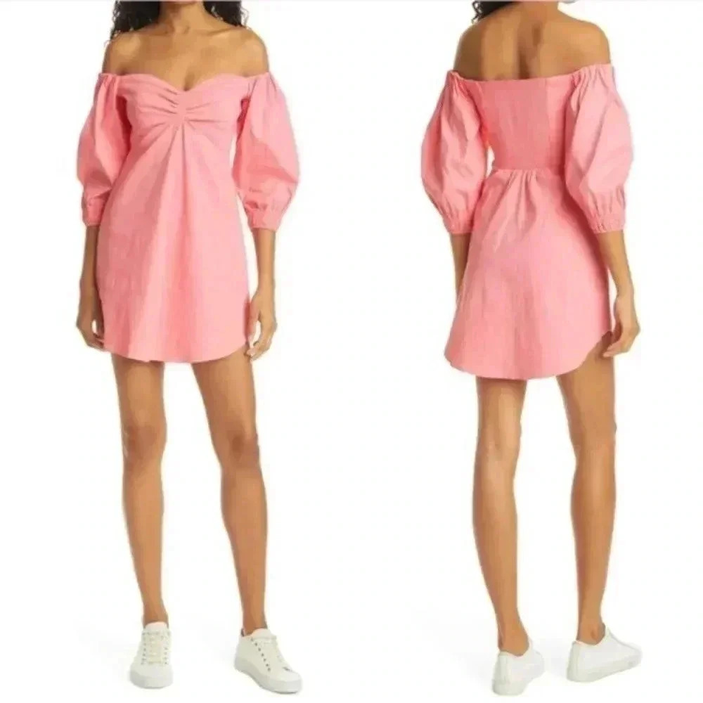 A.L.C. Dresses A.L.C Mila Off-The-Shoulder Linen Mini Dress